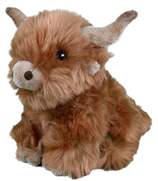 Teddys Rothenburg Kuscheltier Hochlandrind sitzend braun 20 cm Plüschrind Plüschtier