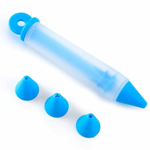Silicone Food Writing Pen, Cake Desserts Decorating Pen DIY Baking Icing Piping Nozzle Tools Squeeze Cream Gun Decorative Baking Tools for Cake, Cookie