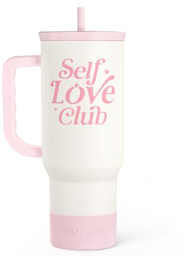 Inspirational Gifts for Women Girls, Inspiration Stainless Steel Insulated Tumbler with Handle, Self Love Clup Coffee Travel Mug Cup, Gift for Birthday Christmas, 40oz