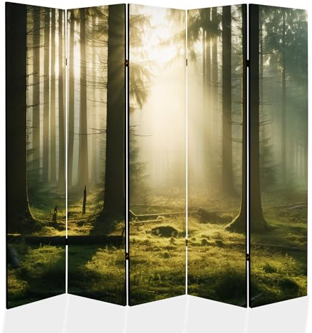 framed concept - Paravent Raumteiler Holz 225x172 cm, 5-teilig einseitig, Sichtschutzwand