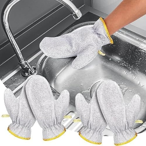 Mr. Gadget's Solutions Strapazierfähige Geschirrschrubber Handschuhe – Stahldraht-Handschuhe für Kochgeschirr und Utensilien (2)
