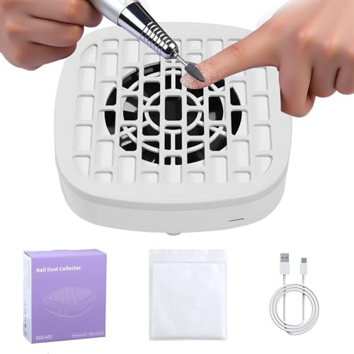 Nagelstudio – Professioneller Nagelstaubsammler für Maniküre, geräuscharmer Motor mit Saugkraft, Reinigungswerkzeug für Salons, Tisch, Heimstudio, ABS-Material, Boxed Pack