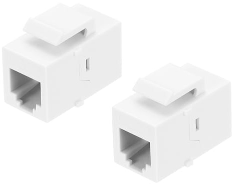 QUARKZMAN 2 Pezzi Adattatore Ethernet Femmina Femmina RJ11 Cat3, Adattatore Ethernet Bianco