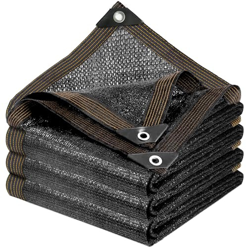 Filet d'ombrage - 6 x 8 m - Avec trous - Convient pour serres, pavillons d'ombrage, jardins, serres, poulaillers, extérieur - Noir