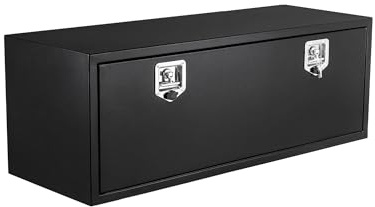 Aluminium Tool Box, 76 x 45 x 45 cm Lockable Truck Toolbox with Keys, Robust Waterproof Storage Boxes, Heavy Duty Steel Carry CaseCarry Case Chest for Trailer Lorry Van RV