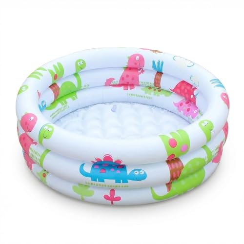 Paddling Pool for Kids 3 Ring Inflatable Baby Swimming Pool 60cm Cartoon Baby Paddling Pool Small Toddler Paddling Poolfor Children Family Outdoor Garden Backyard Water Game