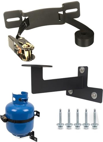 MAIQIYALAN Propane Tank Holder, RV Propane Tank Storage,Exchange Propane Gas Cylinder Support for Campervans and Travel Trailers Suitable for Standard 5-30 Pound Propane Tank Stand (Black)