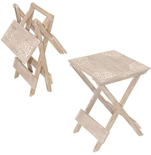 Marrakesch Boho Deko Balkontisch klappbar | Beistelltisch Tisch Bistrotisch gartentisch Eckig Burcu - 45x45x75cm | Boho gartenmöbel Balkonmöbel