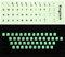 2 x universelle englische Tastatur-Aufkleber, leuchtet im Dunkeln, Tastatur-Buchstaben-Aufkleber für Computer, Laptop, Notebook, Desktop (englisch-leuchtend)