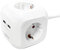 LogiLink LPS227 4+2 (4x Schutzkontakt CEE 7/3, 2x USB) Power Cube Multifunktionssteckdose mit Kindersicherung Weiß