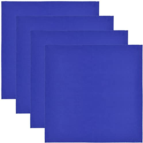 Wisdompro Extra Large (16x16 inch) 4-Pack Microfiber Cleaning Cloth For Laptop, LCD TV/Computer Screen/Monitor, Tablet, Camera Lens, Glass, Lenses, other Delicate Surface - Blue