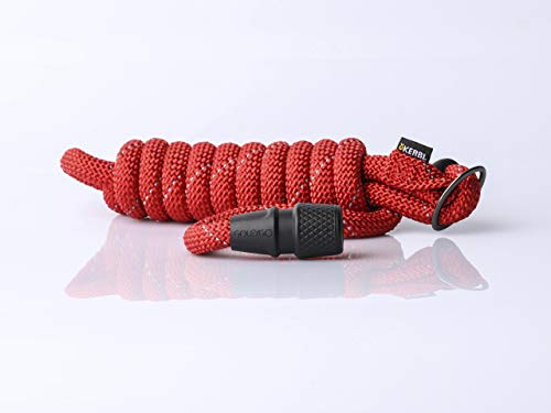 GOLEYGO Hundeleine Rope, Rot, Reflektiert leuchtend, Größe M 1,4-2m, Sicherer Magnetverschluss, Inkl. Adapter-Pin, Hundeleine für kleine & große Hunde bis 60kg, Maximale Belastung 200kg