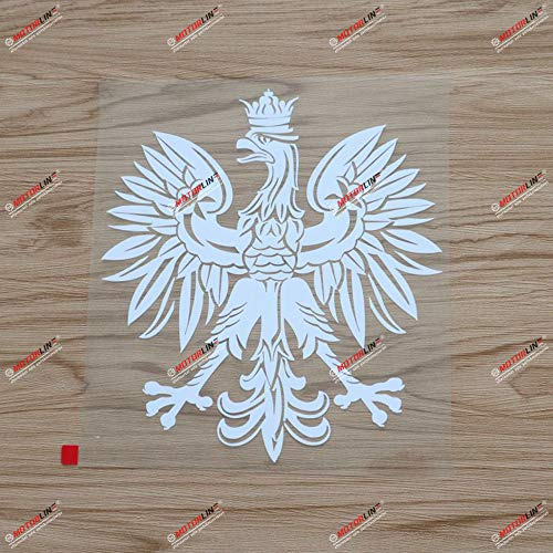 20,3 cm Weiß Polnischer Wappenadler Aufkleber, Wappen Polens, Auto-Vinyl