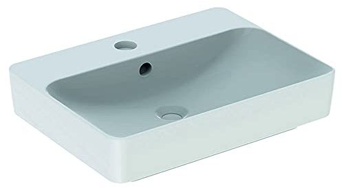 Geberit VariForm Aufsatzwaschtisch rechteckig, 600x450mm, mit Hahnloch, mit Überlauf, Farbe: Weiß - 500.780.01.2