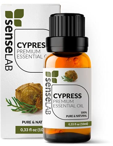 SenseLAB Olio essenziale di Cipresso - Olio di Cipresso Terapeutico Naturale e Puro al 100% per Diffusore di Aromaterapia e Umidificatore - Olio Rilassante e per la Cura Della Pelle (10 ml)