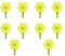 Kochblume 1-3-5-10er Set | Haken S, L, Wandhaken, Küchenhaken, Mehrzweckhaken, Schlüsselhaken | In der bunten Box (gelb-grün, 10er Set S)