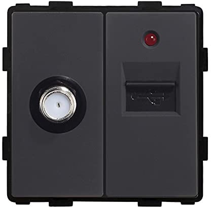 BSEED DIY 1/2 Satelite mit USB-Ethernet-Steckdose Schwarz Ladesteckdose