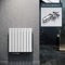 ELEGANT Design Heizkörper Horizontal mit Chrom Multiblock 630x616mm Einlagig Weiß Badezimmer/Wohnraum Paneelheizkörper Mittelanschluss Flachheizkörper