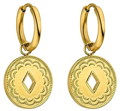 PURELEI® Lolani Ohrringe (Gold) – Damenohrringe aus langlebigem Edelstahl – Wasserfeste Ohrringe Damen – 1,4 cm Durchmesser – Modeschmuck für deinen individuellen Look Sterling-Silber