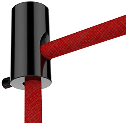 ZOHAR 3 Stück Deckenbefestigung Aufputz-Kabelhalter Wand- und Deckenpins Kabelaufhängung Kabelbefestigung Affenschaukel Kabelhänger mit Schrauben & Dübeln für Textilkabel Lampe DIY Schwarz