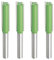 Aopin Router Bit 10mm Cutting Dia 6mm Shank Dia Double Flute Straight Bit Carbide for Woodworking Milling Cutter Tool, Green, Silver, 4Pcs