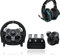 Logitech G920 Driving Force Gaming Rennlenkrad, Zweimotoriges Force Feedback - Schwarz + Logitech G Driving Force Schalthebel, 6 Gänge - Schwarz + Logitech G935 kabelloses Gaming-Headset - Schwarz