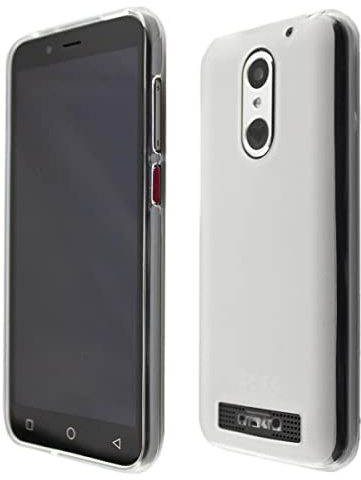 caseroxx Schutzhülle für PEAQ PSP 400 in weiß-transparent – Flexibles TPU-Case aus stoßfestem Gummi, passgenaue Handy-Tasche mit Kantenschutz & rutschfestem Grip