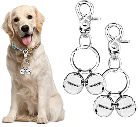 Whimsii Cat & Dog Hundehalsband, 2 Stück, extra laute Hundeglocke für Haustiere Tracking & Saving Wildlife, Vögel, langlebiger Eisen-Splitring & Lobster-Clip