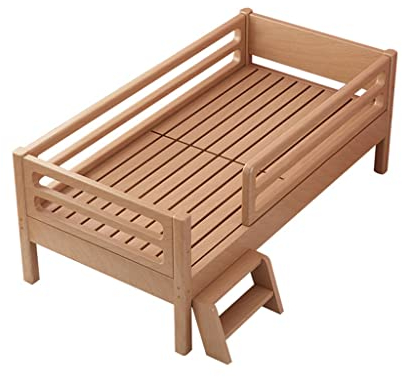 Generic Babybettchen, Bettrahmen, Verbreitertes Spleißbett, Massives Kiefernholz, Kopfteil, Schlafzimmermöbel mit Hohem Fußende, mit Matratze (Size : 180x80x40cm)