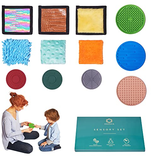 ODOXIA Dalles Sensorielles pour Enfants | Tapis Sensoriels pour Enfants Autistes | Tapis, Disques Sacs De Fèves | Exploration Multisensorielle | Jouets A Texture | Sensory Mats & Discs (Set 3)