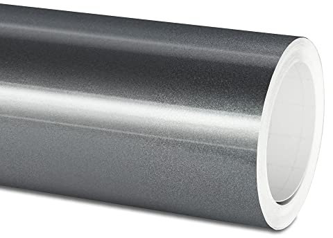 Actinium® Plotterfolie (14€/qm) 751c 932 Graphit Metallic Glanz 5m x 31,5cm High Performance Cast Folie, gegossene Selbstklebende Autofolie glänzend