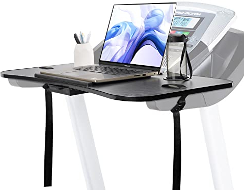 Whchiy Laufband Schreibtisch Laufband Schreibtischaufsatz Universal Laufband Laptophalter mit rutschfesten Pads und Schubladen passend für die meisten Laufbänder (Schwarz)