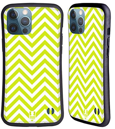 Head Case Designs Lime Green Neon Zigzag Hybrid Case Compatible With Apple iPhone 13 Pro Max