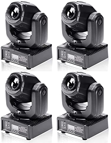 UKing 4pcs Moving Head LED Discolicht Partylicht DMX 512 RGBW Lichteffekte 8 Gobo 8 Farben 9/11 Kanäle für DJ Partybeleuchtung Licht