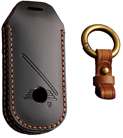 KUNIO Schlüsselhülle Passt für BMW Mini Cooper Countryman One 2023 2024 Autoschlüssel Hülle Leder Schutzhülle Schlüsseletui Schlüsseltasche Schlüsselring Schwarz