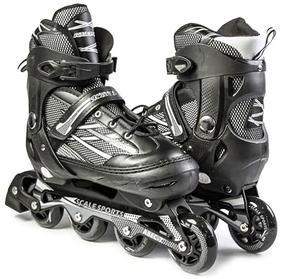 Scale Sports - Adjustable Inline Roller Skates for Adult and Teenagers XL (41–44) UK 7.5–9.5 – Comfortable Stylish Design with ABEC-7 Bearings, Ideal for Beginners, Women, Boys and Girls