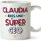 Mugffins Tassen Personalisierten für CEO Frau - Auf Spanisch - Eres Súper - 11 oz / 330 ml - Individuell Anpassbar Geschenk Mitarbeiter