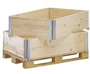 kaiserkraft | Aufsatzrahmen aus Holz | Mit 4 Scharnieren, für Paletten 1200 x 800 mm, Nutzhöhe 400 mm