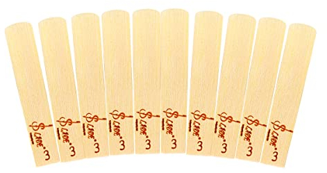 10Pcs Clarinet Reeds (Reeds-Strength 3.0) Blätter für Bb-Klarinette, traditionelles Blatt mit dünnerem Vamp geschnitten und ungefeilt, für Anfänger und Spieler, 10 Stück