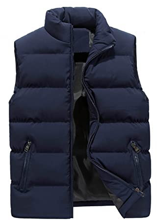 Generisch Weste Herren Outdoor, Wasserdichte Softshell Ärmellose Jacke Mit Reißverschluss Taschen Daunen Jeansjacke Schwarz Monklea Arbeitsweste Lederweste Strickweste (L, Blue)