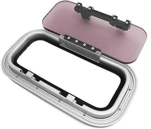 Ventana de Ojo de Buey Rectangular para Barco, 375 X 175 Mm, Ojo de Buey de Apertura Rectangular para Yate, Reemplazo de Escotilla de Acceso Marino, Ventana de Ojo de Buey para RV