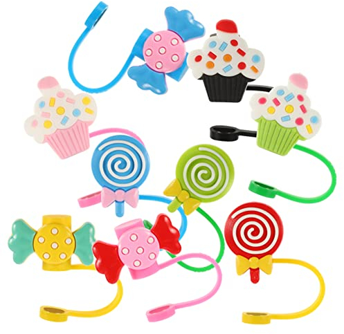 Cabilock Cubiertas De Pajita De Pvc 9 Tapas Decorativas Seguras y Fáciles De Usar Ideal Para Fiestas