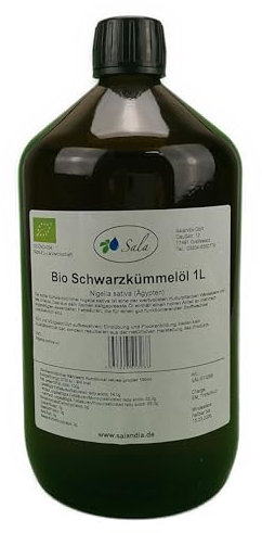 Sala Schwarzkümmelöl kaltgepresst BIO 1000 ml (1 L Glasflasche)
