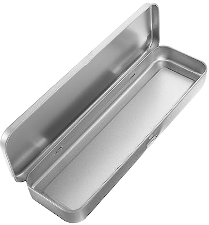 CAXUSD 1stück Metall Federmäppchen Aus Eisen Rechteckige Blechdose Einlagige Stiftbox Für Schule Langlebig Und Praktisch Für Bleistifte Radiergummi Und Schreibwaren Silber