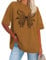 florynova Womens Tops Summer Oversized Tshirt Crewneck Short Sleeve Casual Blouse（Khaki Butterfly，XL