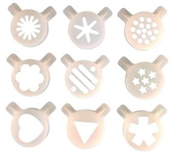 ZeAda Ice Cream Maker Accessories 9 in 1 Set Ice Cream Maker Modeling Cap Parts Plastic Nozzles Kit Soft Serve Icecream Machine Moulding Lid 29mm Inner Diameter