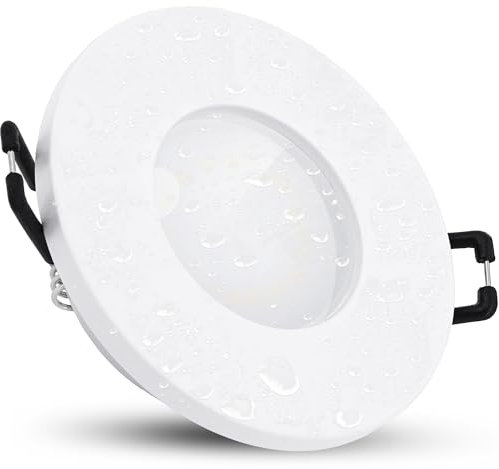 linovum ISAWO Einbau Deckenstrahler LED mit Dimmen ohne Dimmer fourSTEP LED GU10 5W neutralweiß - Deckenleuchte rund weiß IP65