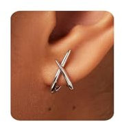 MUMREUES Ohrringe Silber Creolen Weißgold Ohrringe Damen Stecker Hypoallergen Wasserfest Minimalist Schmuck Geschenke