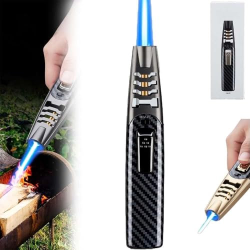 WANFANK Fire Blaze Lighter, Fireblaze Electric Lighter with Adjustable Flame, Bright Blaze Torch Lighter, Powerful Dual-Arc Torch Lighter for Outdoor Camping BBQ Electric Candle Lighter,(A)