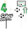 Ronoza Pailletten Geburtstagskerzen Zahlen 4 (Fußball Deko), Kerzen Geburtstag, Grüne Geburtstagskerze, Geburtstagskerzen für Torte, Kerze 4, Kerzen Zahlen (mit Tortendeko Fussball Set)